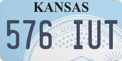 KS license plate 576IUT