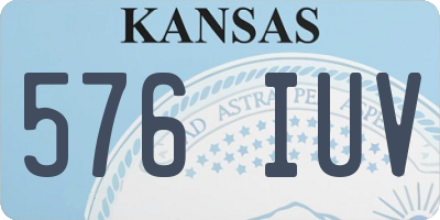 KS license plate 576IUV