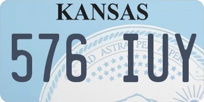 KS license plate 576IUY