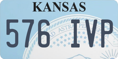 KS license plate 576IVP