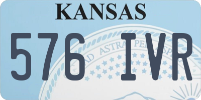 KS license plate 576IVR