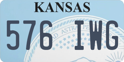 KS license plate 576IWG