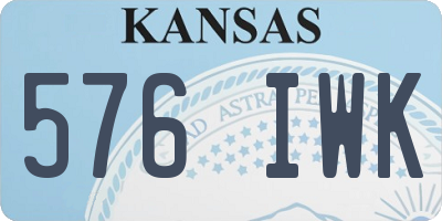 KS license plate 576IWK