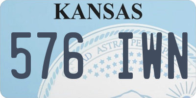 KS license plate 576IWN