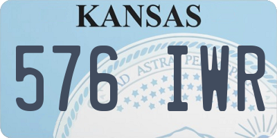 KS license plate 576IWR