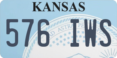 KS license plate 576IWS