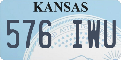 KS license plate 576IWU
