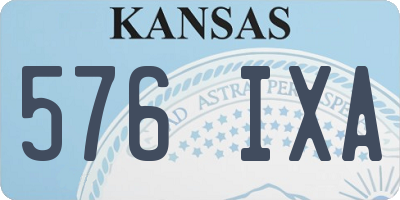 KS license plate 576IXA