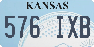 KS license plate 576IXB
