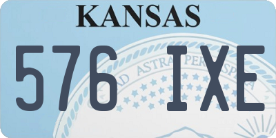 KS license plate 576IXE