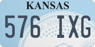 KS license plate 576IXG