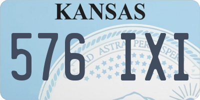 KS license plate 576IXI