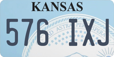 KS license plate 576IXJ