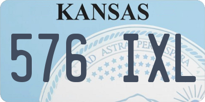 KS license plate 576IXL