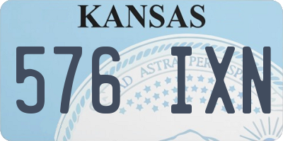 KS license plate 576IXN