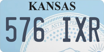 KS license plate 576IXR