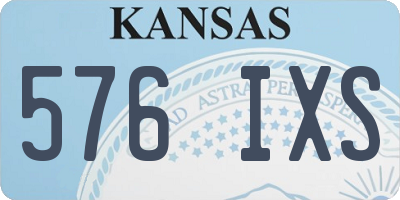 KS license plate 576IXS