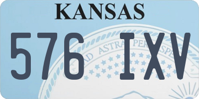 KS license plate 576IXV