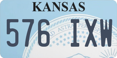KS license plate 576IXW