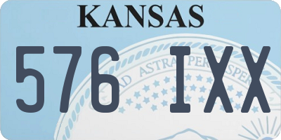 KS license plate 576IXX