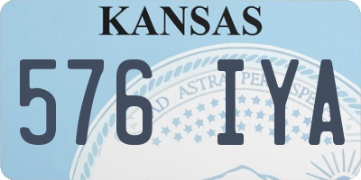KS license plate 576IYA