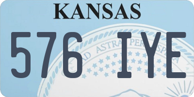 KS license plate 576IYE