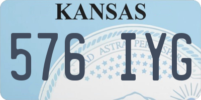 KS license plate 576IYG