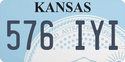 KS license plate 576IYI