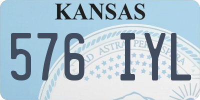 KS license plate 576IYL