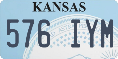 KS license plate 576IYM