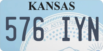 KS license plate 576IYN