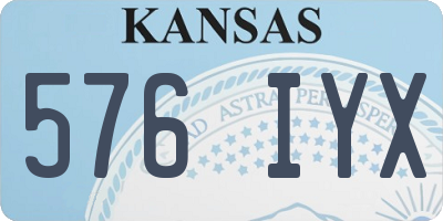 KS license plate 576IYX