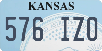 KS license plate 576IZO
