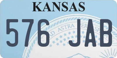 KS license plate 576JAB