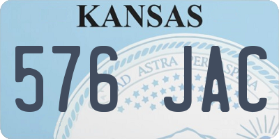 KS license plate 576JAC