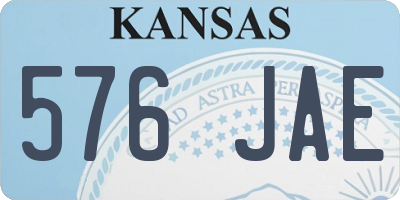 KS license plate 576JAE