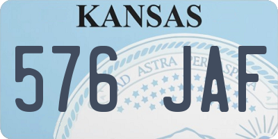 KS license plate 576JAF