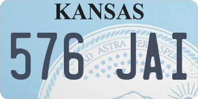KS license plate 576JAI