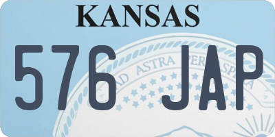 KS license plate 576JAP