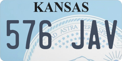 KS license plate 576JAV