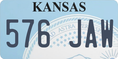 KS license plate 576JAW