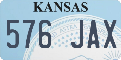 KS license plate 576JAX
