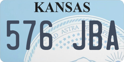 KS license plate 576JBA