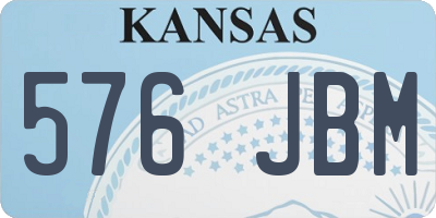KS license plate 576JBM
