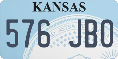 KS license plate 576JBO