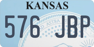 KS license plate 576JBP