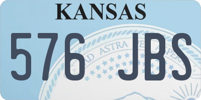 KS license plate 576JBS