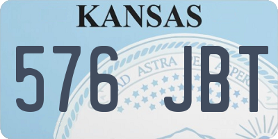 KS license plate 576JBT