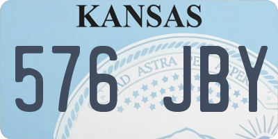 KS license plate 576JBY