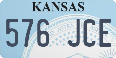 KS license plate 576JCE